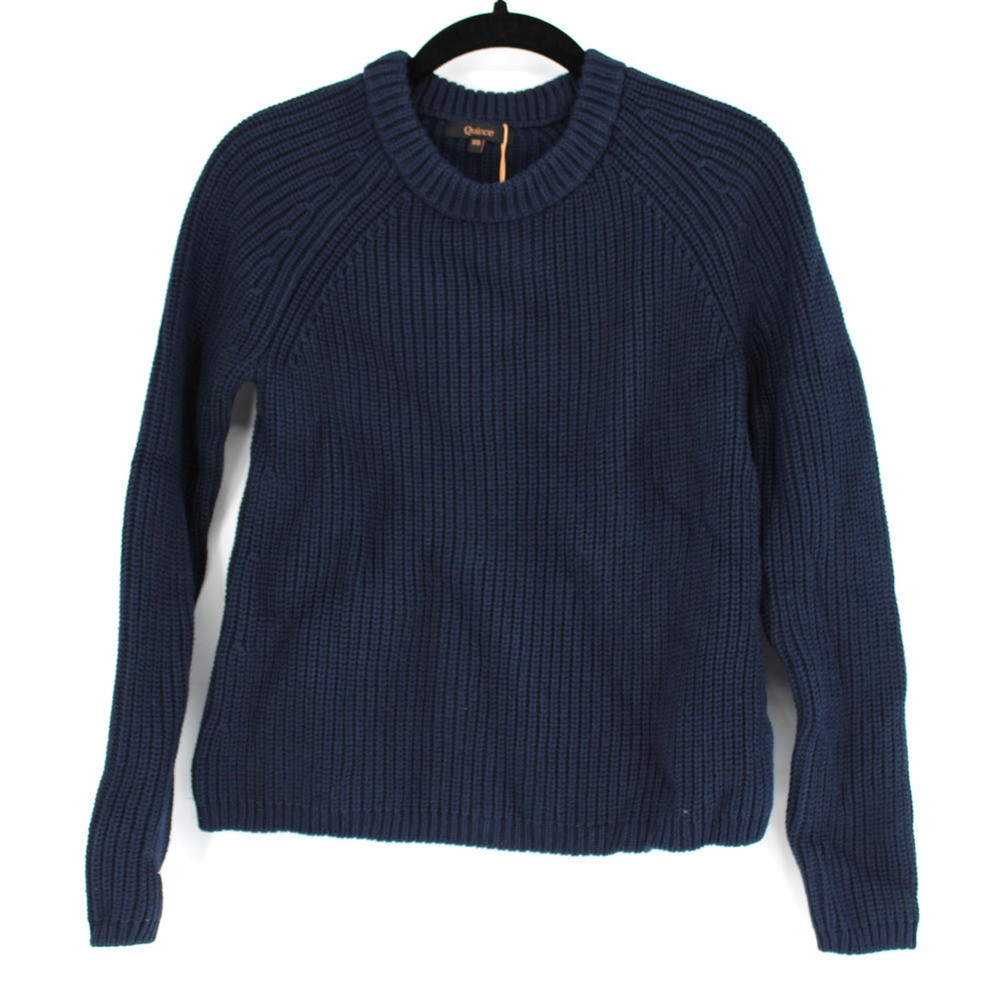 COPY - Quince 100% Organic Cotton Fisherman Crew Sweater Womens XS in Navy NEW